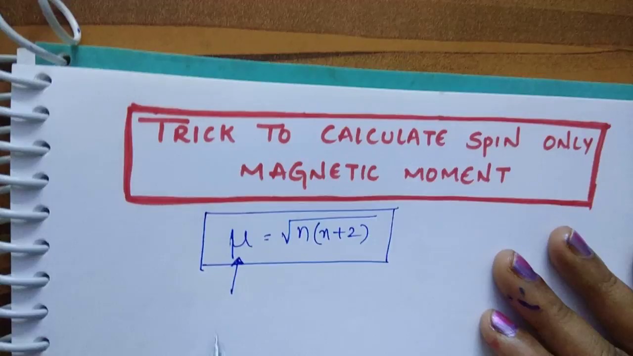 Trick to get spin only magnetic moment value in half- minute