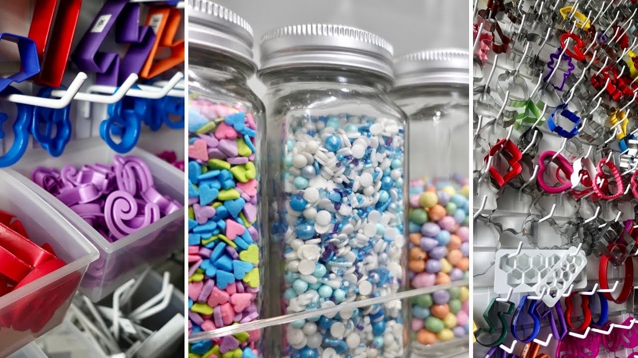 Organizing My Baking Kitchen | How I Organize Hundreds of Cookie+Fondant Cutters+Sprinkles+More