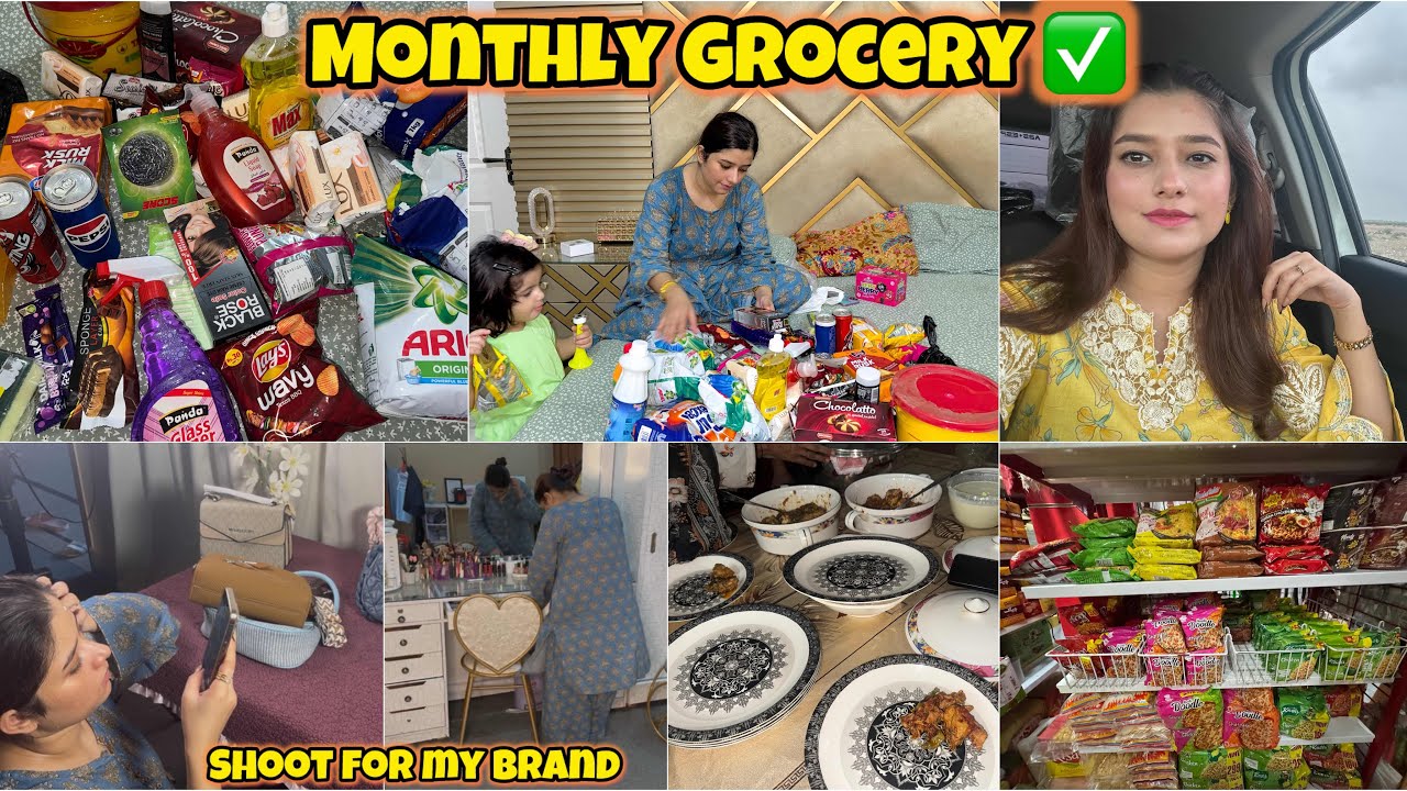 Monthly Grocery Done✅ Main shoot kaise Krti houn ghar py khud my routine