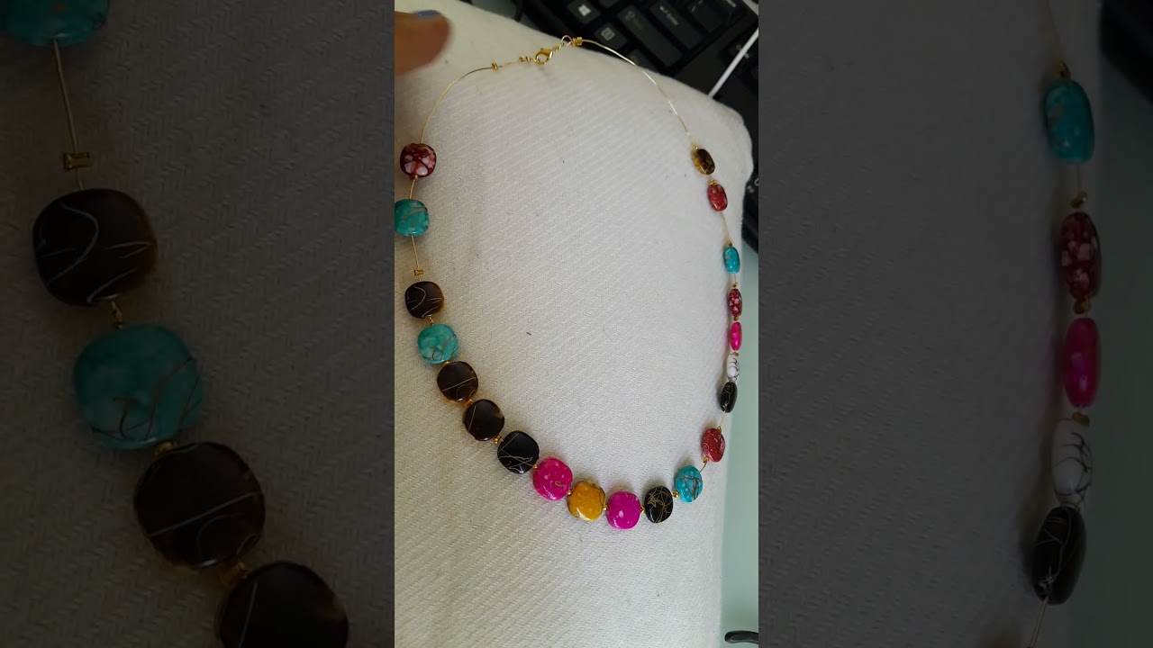 DIY jewelry making#Necklace #lucky charm stone