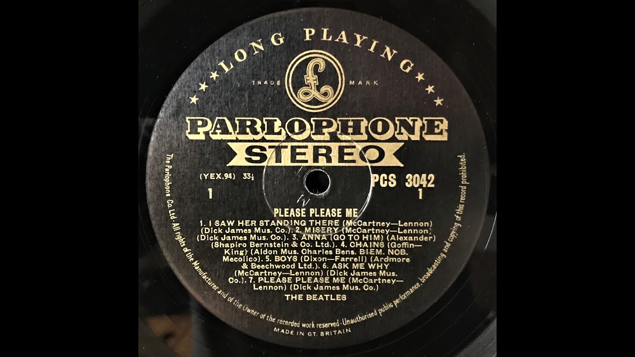 The Beatles. Please Please Me LP, 1963. Black and Gold Parlophone label, UK pressing in RARE STEREO.