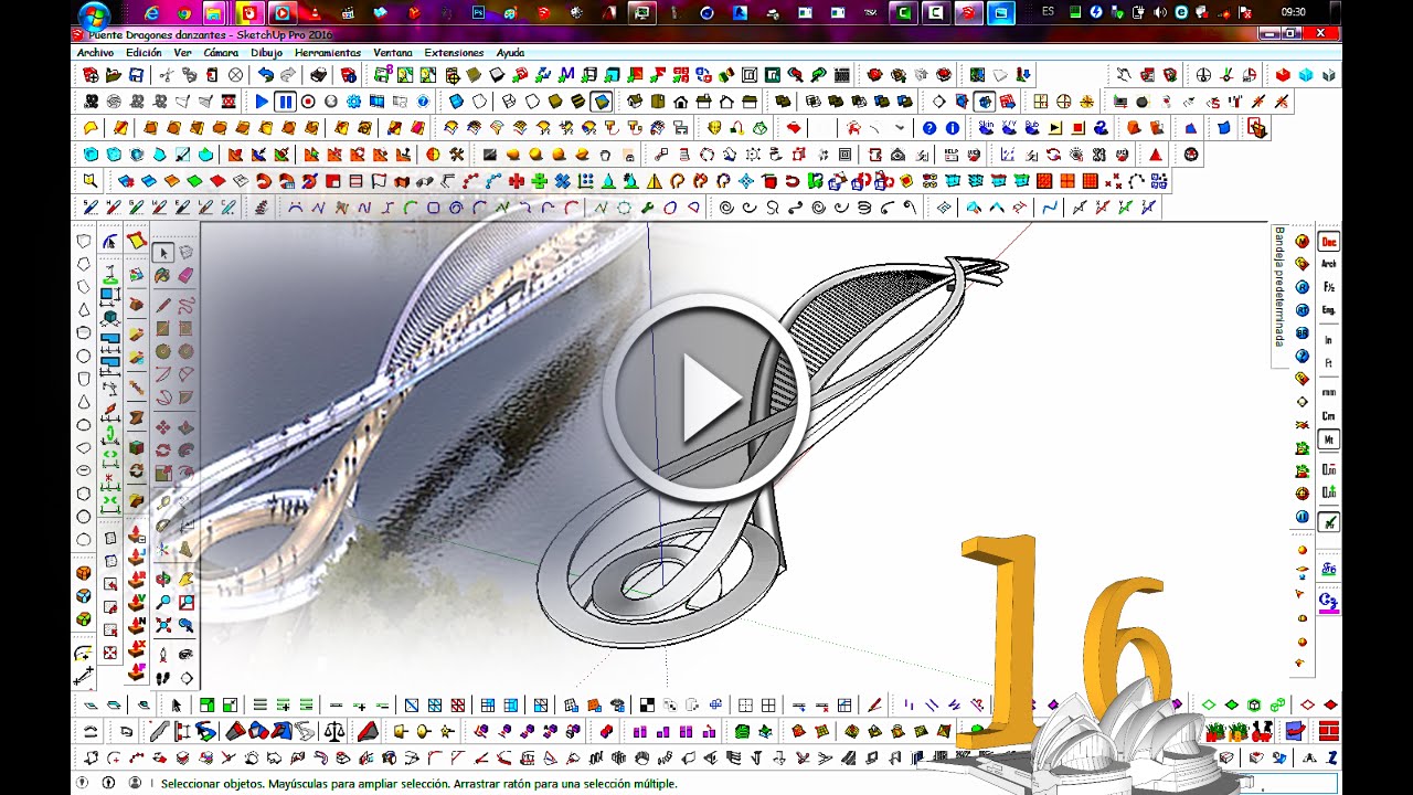 TUTORIAL SketchUp Modeling Advanced - Proyecto 16 Puente form Nota musical