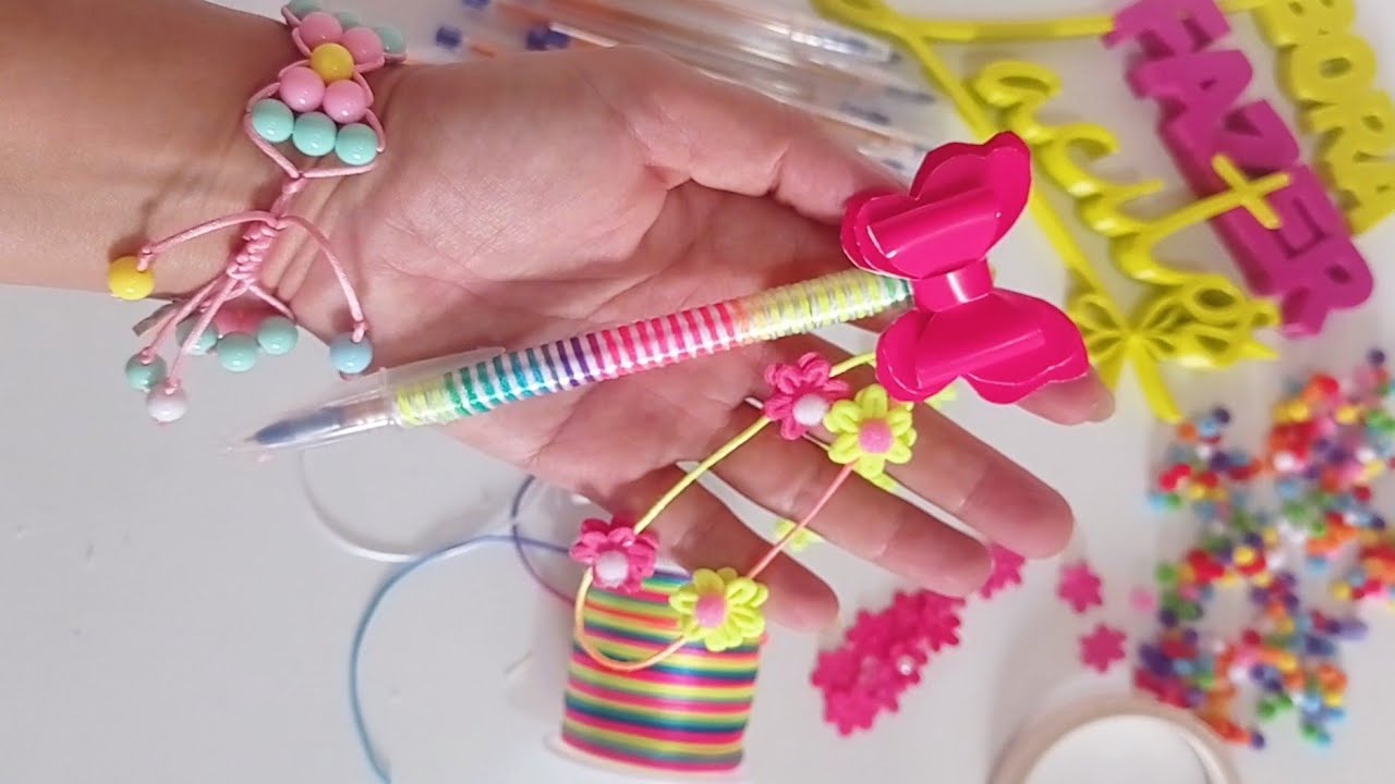 Como fazer caneta personalizada com aplique de lonita- Caneta criativa e decorada