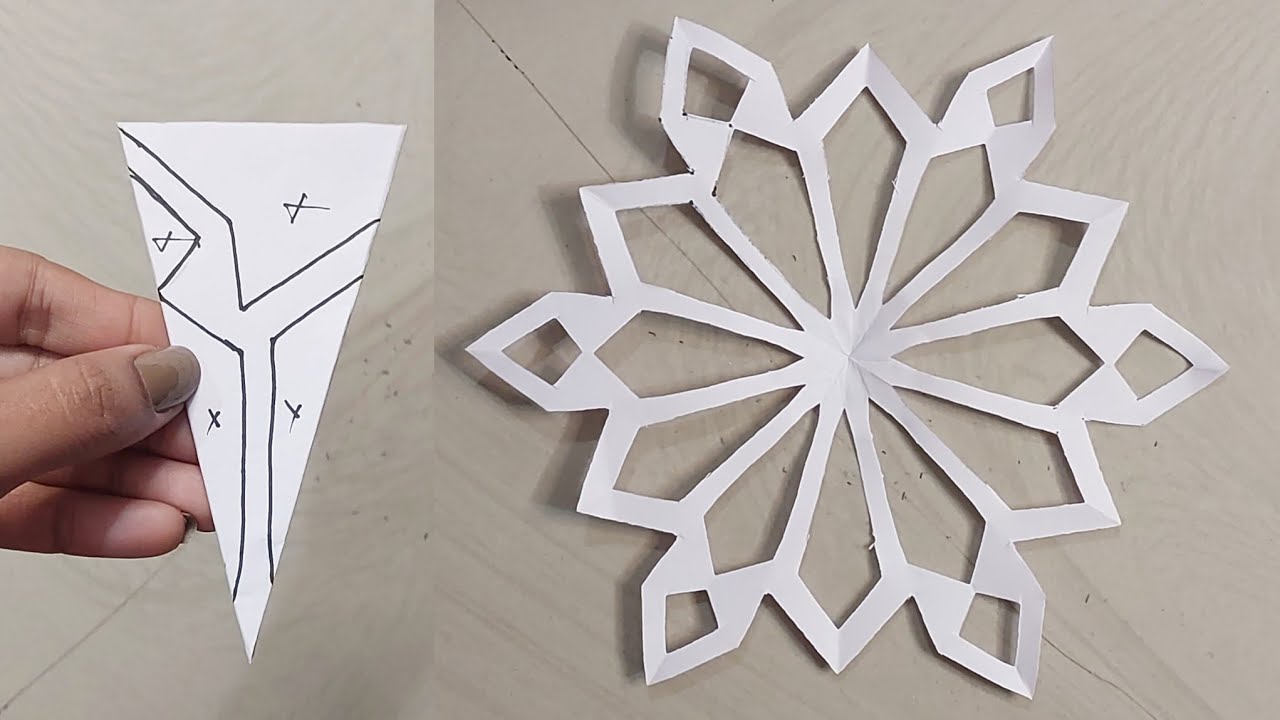 How to make easy and beautiful snowflakes ❄️♥️ #papercraft #snowflakes #part 138