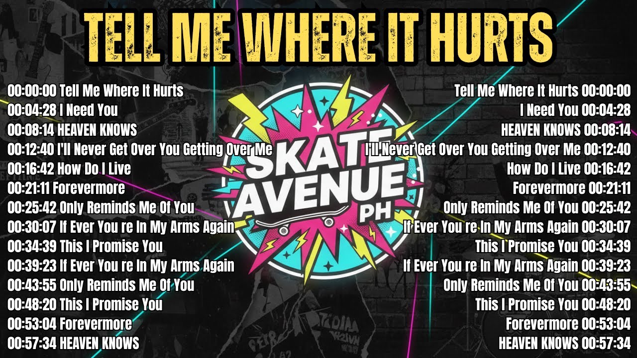 Skate Avenue PH - Tell Me Where It Hurts | Rock Cover Songs Non-Stop Lyrics Playlist 2026 🌟