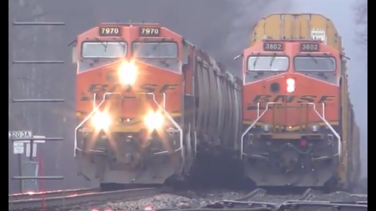 Three Westbound Freight Trains and a Meet with an Eastbound 4K