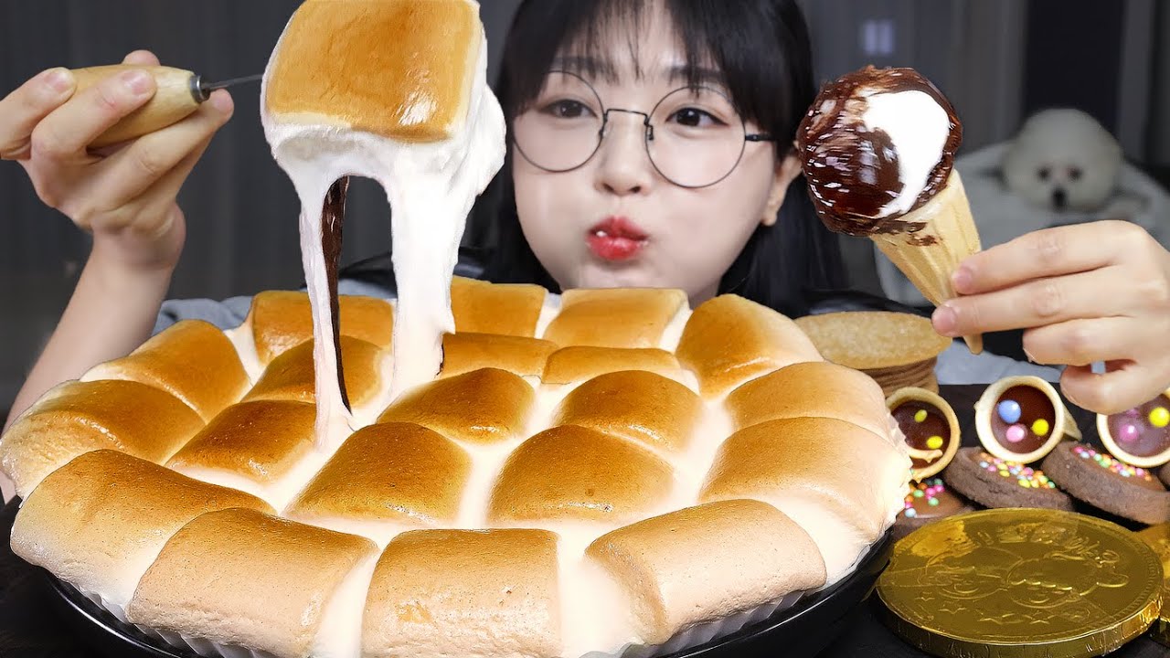 Ешьте зефир с шоколадом😋Mukbang ASMR