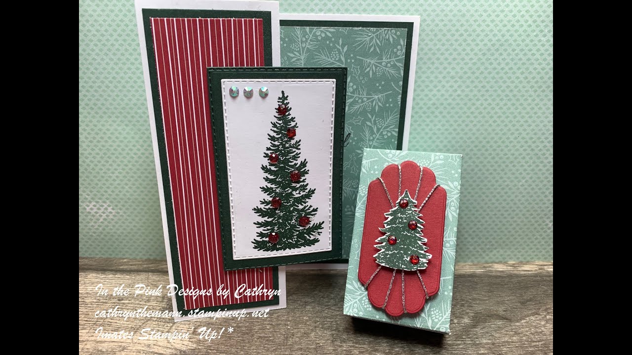 FUN FOLD CARD and a 6x6 MINI BOX with EVERGREEN ELEGANCE - Stampin' Up!