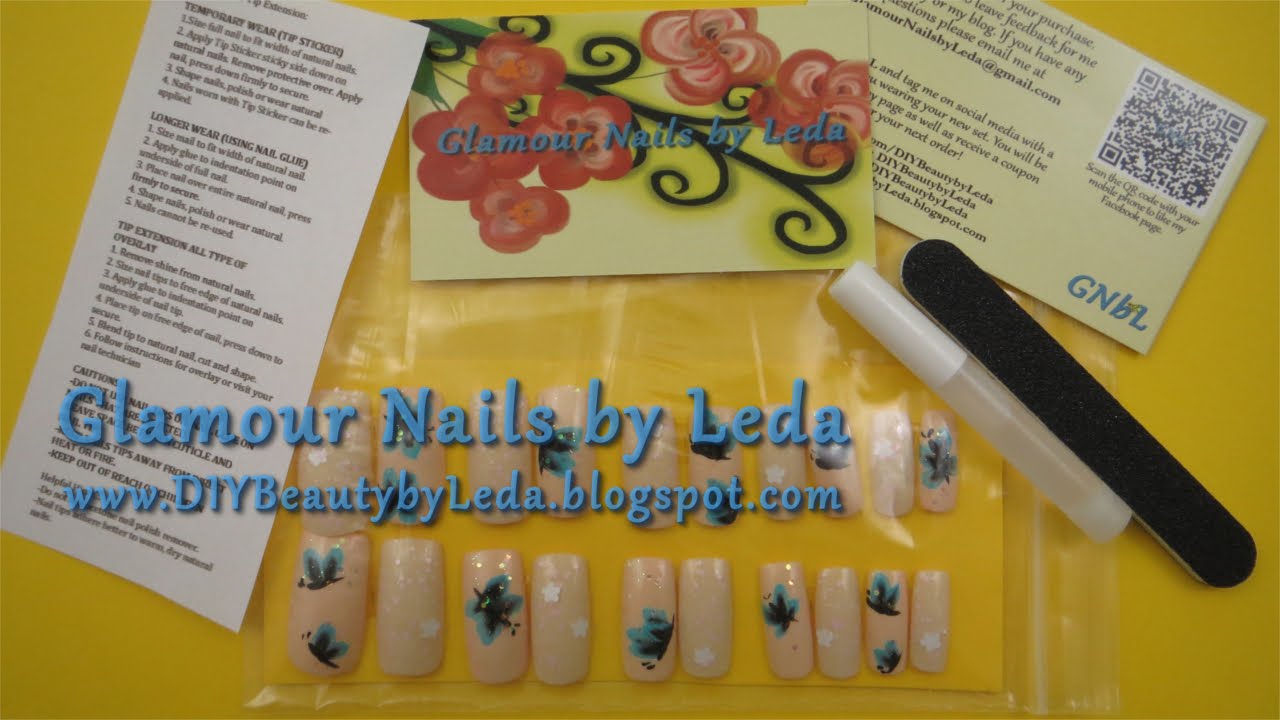 GNbL - One stroke Butterfly and Glitter nails