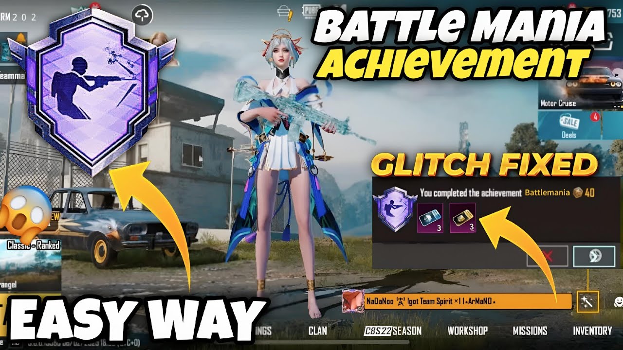 how to complete battlemania achievement in pubg Bgmi | Easy Way To get battle Mania Achievement