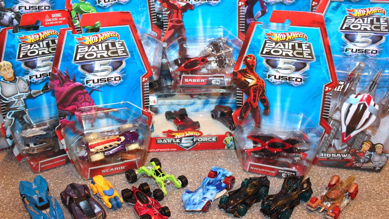 Mattel Hot Wheels Battle Force 5 Die-cast Collection - Saber, Reverb, Chopper, Syfurious, Scarib