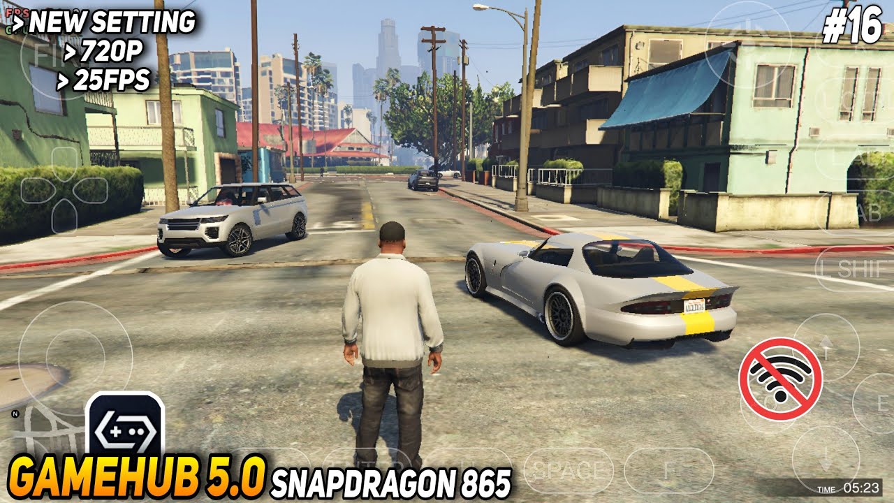 GTA 5 (Gamehub 5.0) New Best Settings + Gameplay Tested on Snapdragon 865 | Gamehub Lite