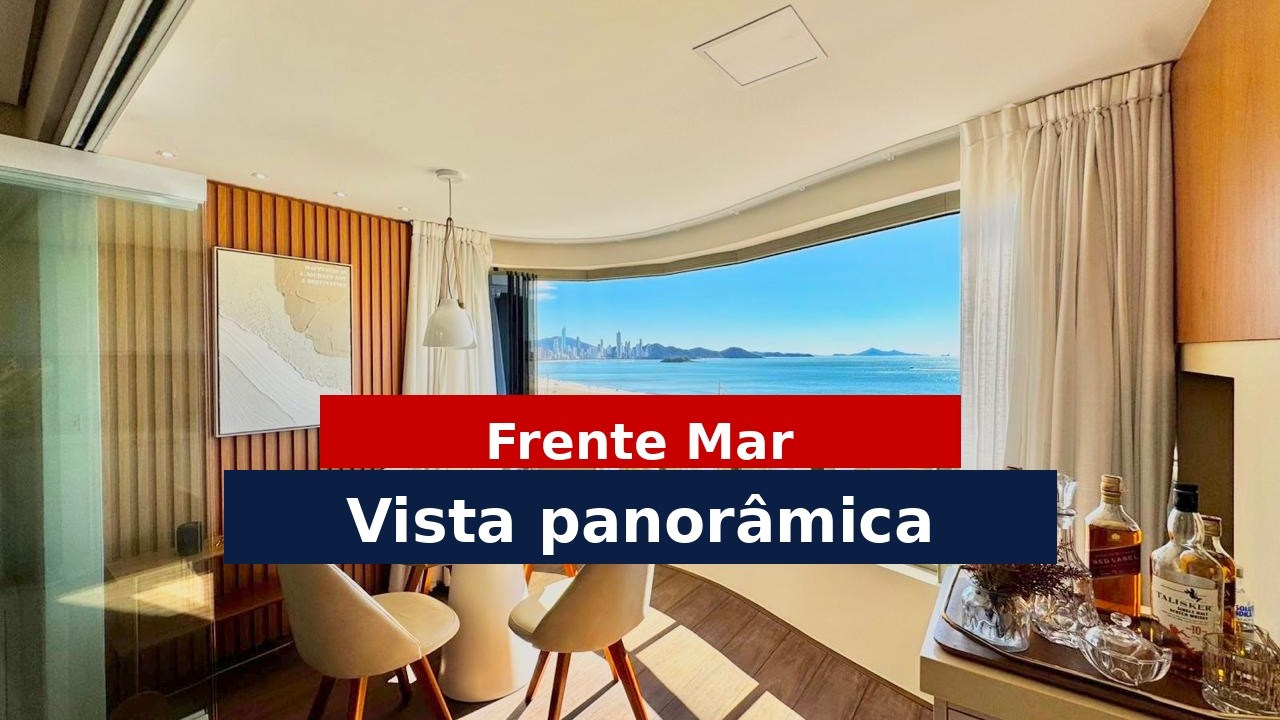 Apartamento no Edifício Vale Dourado um frente Mar com sacada com churrasqueira e vista panorâmica