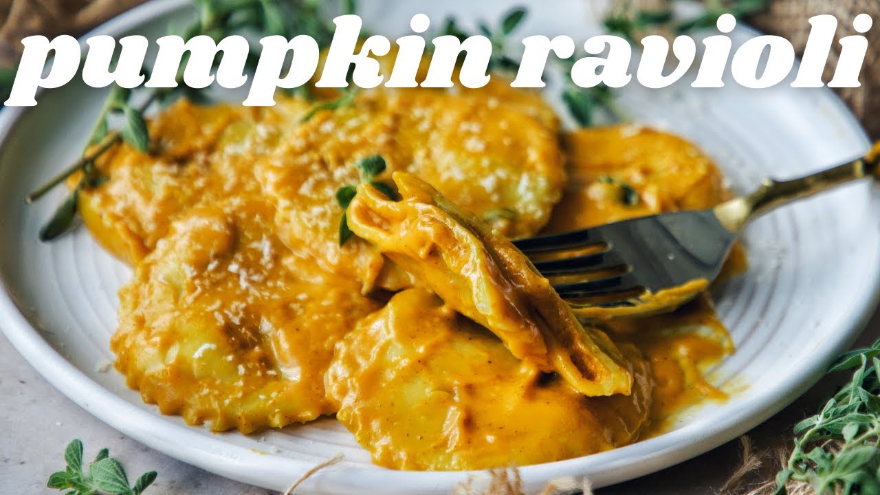 HOMEMADE VEGAN PUMPKIN RAVIOLI [DELICIOUS + PERFECT FOR FALL] | PLANTIFULLY BASED