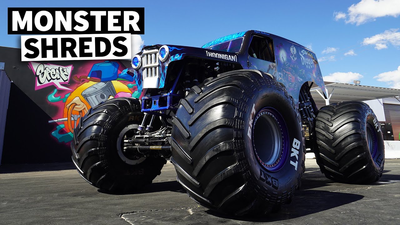 12 000-фунтовый грузовик Monster Jam разносит в пух и прах Tire Slayer Studios! // Разбор сборки