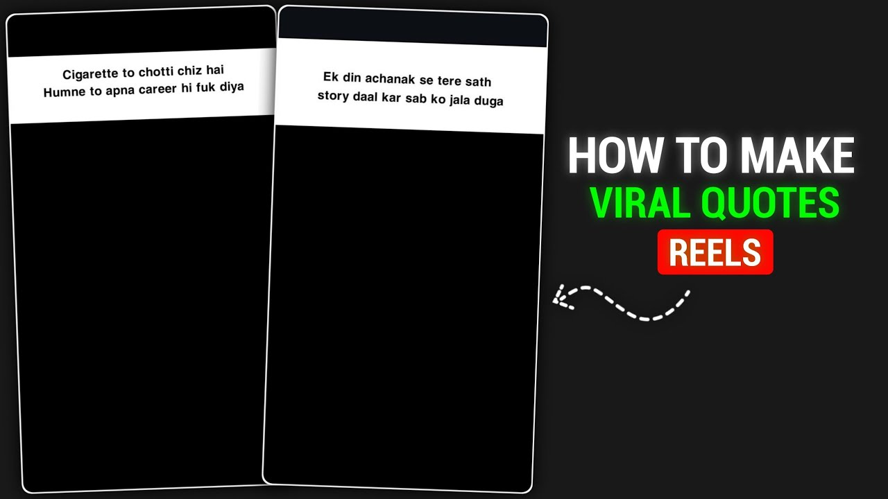 Create Viral Reels | Black Background White Shapes Quotes Reels Editing