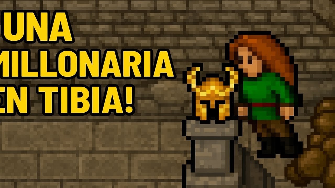 ¡Una millonaria en Tibia! Usa el rarísimo Golden Helmet solo para decorar 😱💰