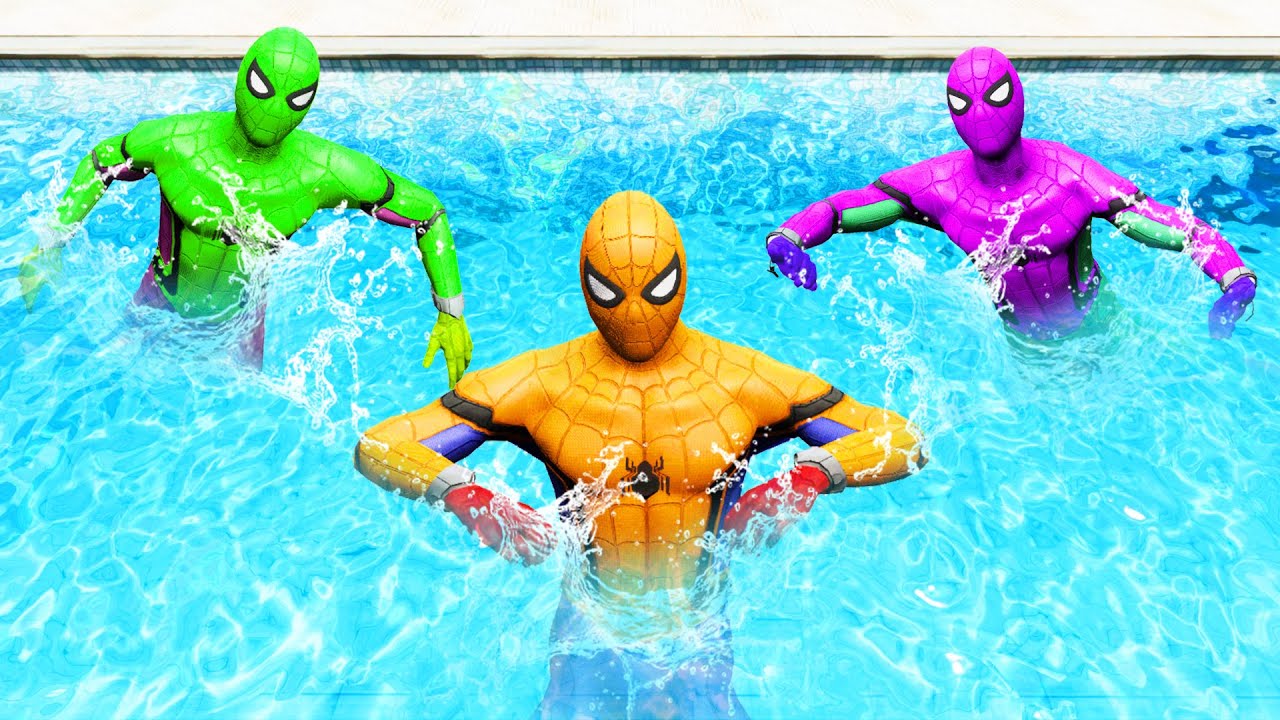 GTA 5 Rainbow Spiderman Water Fails (Euphoria Physics/Ragdolls) #10