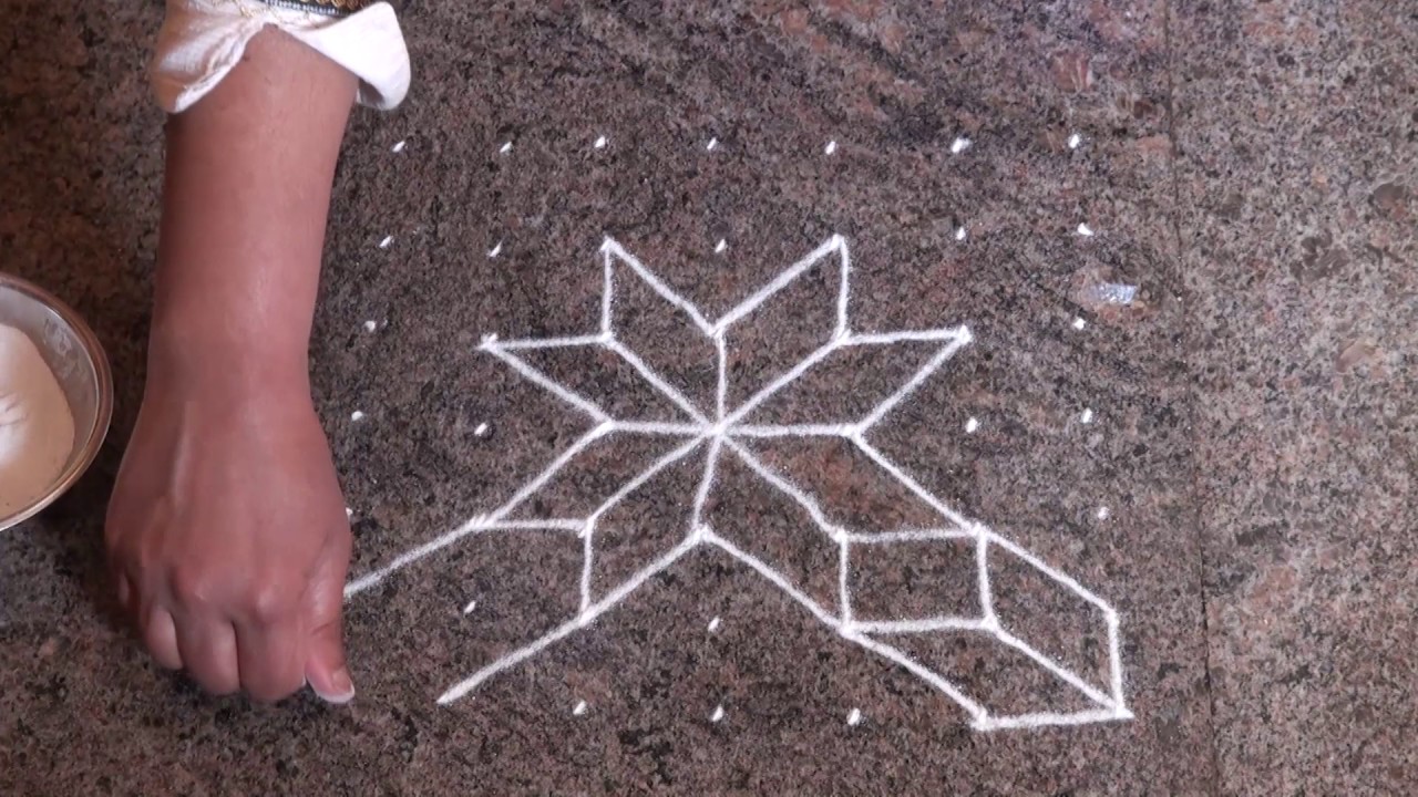 Simple Easy daily Rangoli with dots