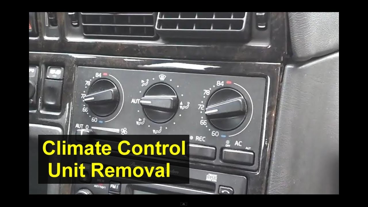 Volvo ECC electronic climate control unit removal, 850, S70, V70, XC70, V70R, S40, etc.