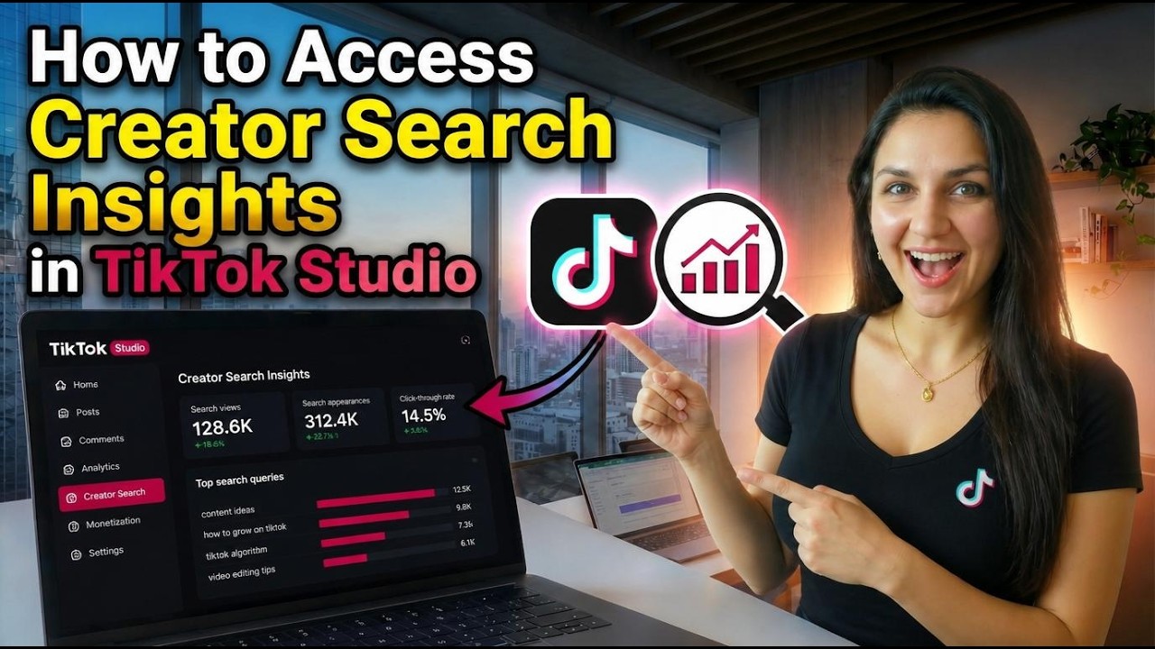 Как получить доступ к аналитике поисковых запросов авторов в TikTok Studio