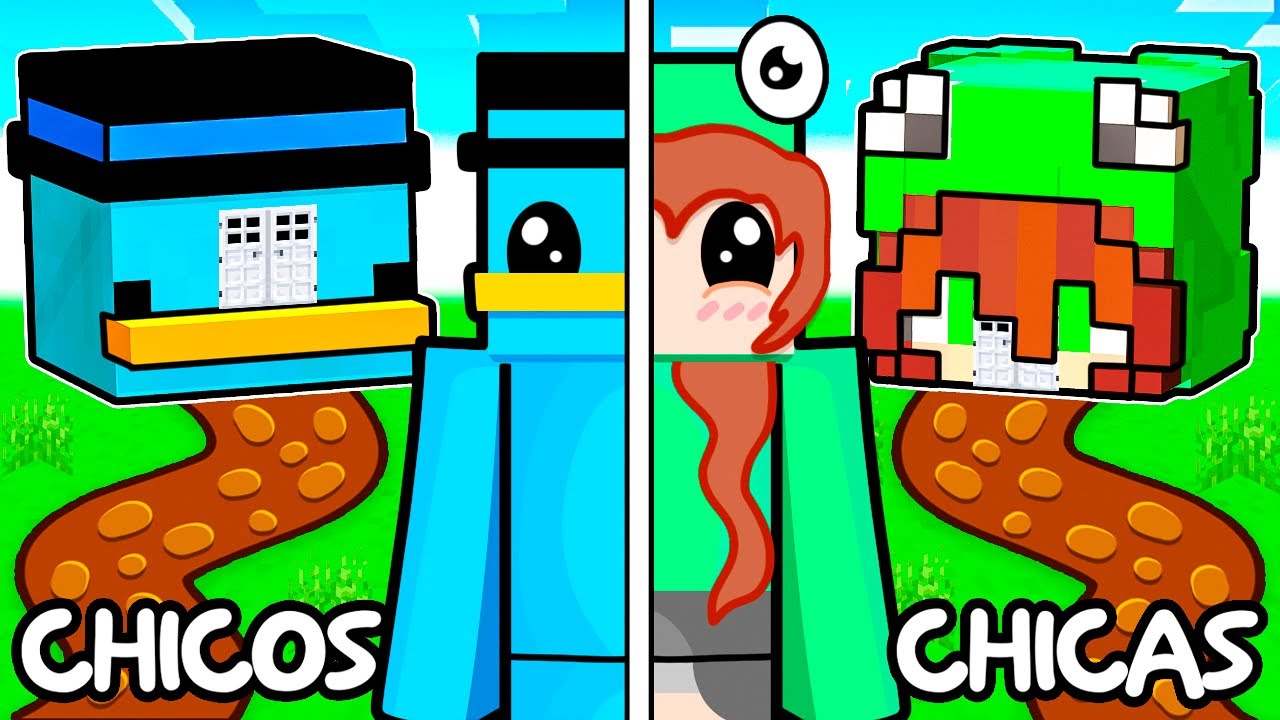 CHICOS vs CHICAS Batalla de Casas de BEBÉ en Minecraft!