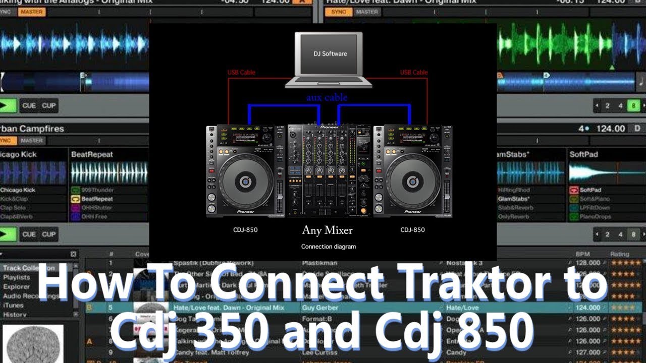How To Connect Pioneer Cdj 350 | Cdj 850 to Native Instruments Traktor Pro