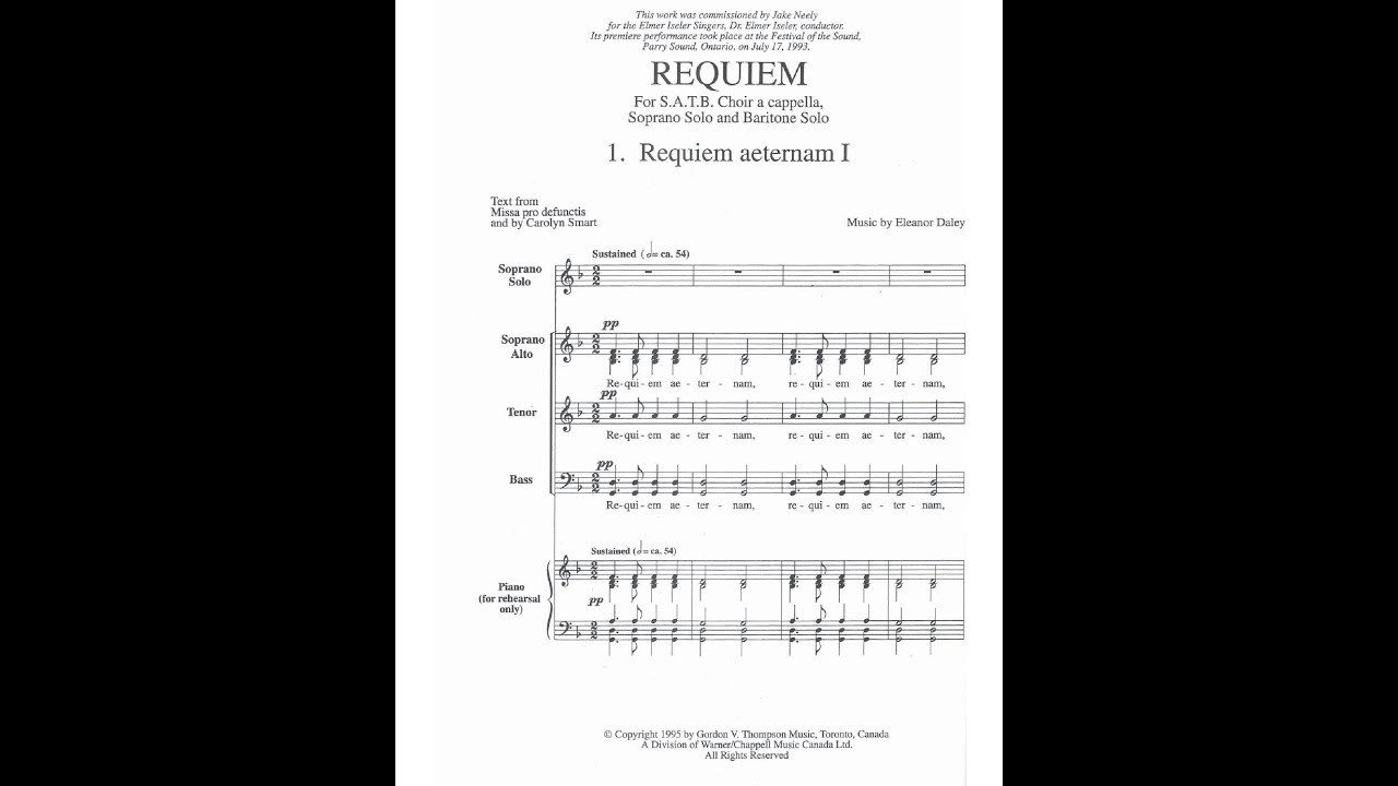 Eleanor Daley, Requiem [with sheet music]