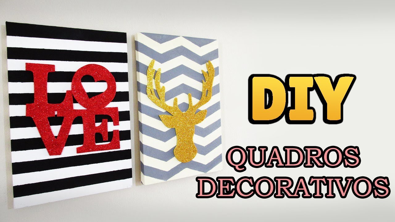 DIY: COMO FAZER QUADROS DECORATIVOS (Decoração Estilo Pinterest, Tumblr...) #diyhome