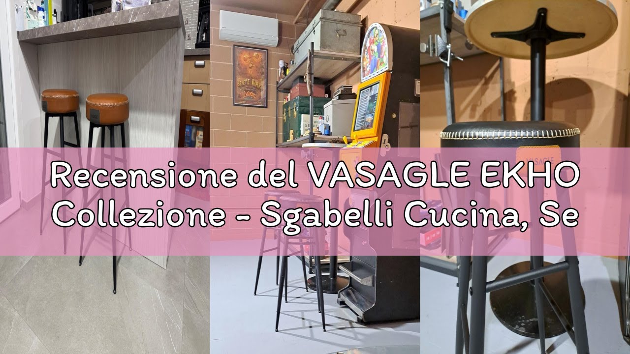 Recensione del VASAGLE EKHO Collezione - Sgabelli Cucina, Set da 2 Sgabelli Alti da Bar, Sedie Cucin
