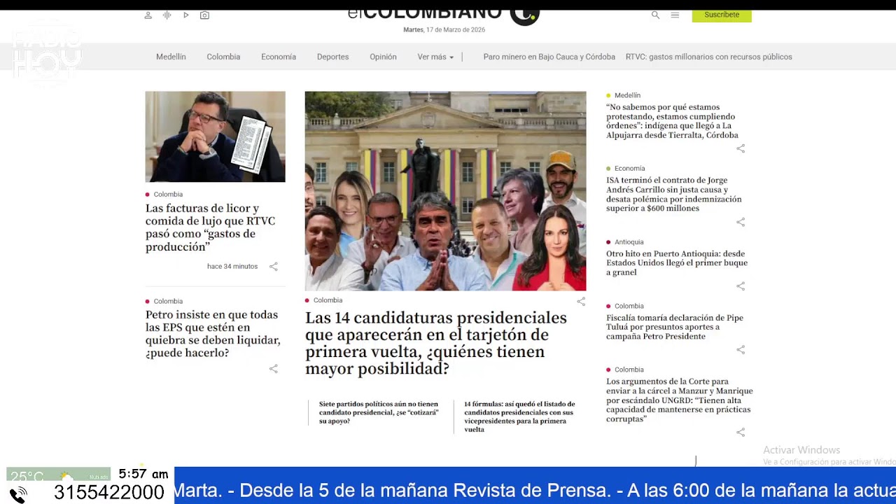 Revista de prensa 17 de Marzo 2026