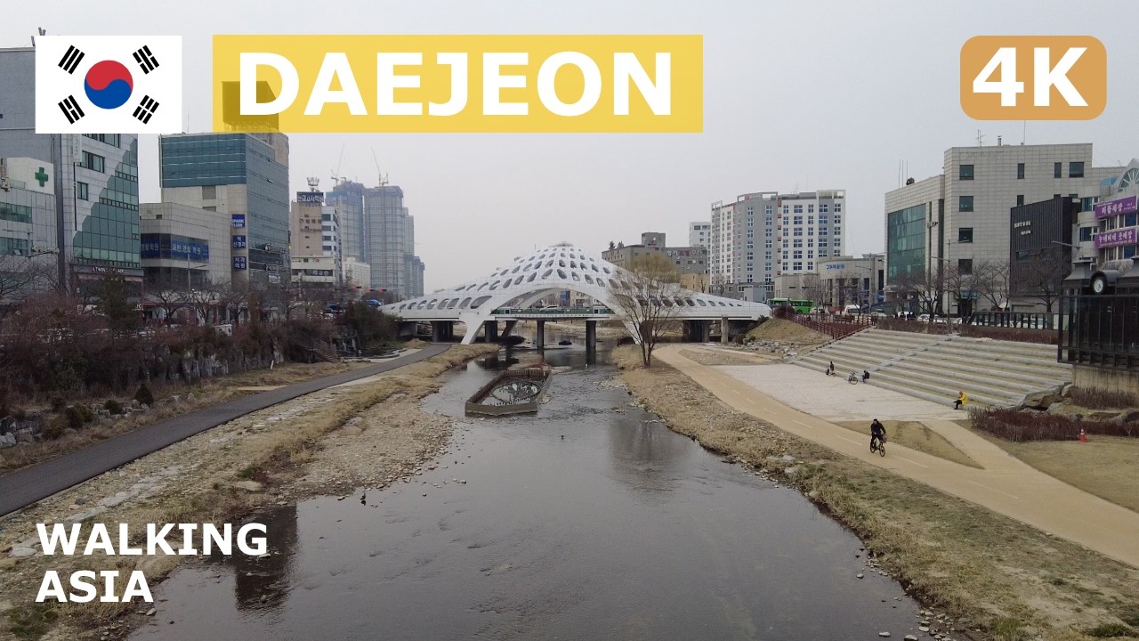 🇰🇷 South Korea, Daejeon: Train Station, Jungang Market, Underground Shopping Walking Day Tour - 4K