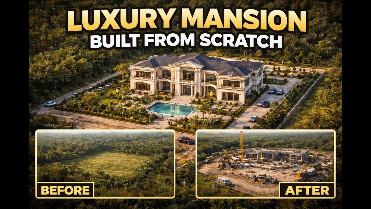 Luxury Mansion Built From Scratch — Full Cinematic Drone Construction Timelapse