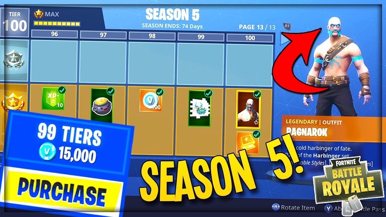 BUYING ALL *NEW* SEASON 5 FORTNITE ITEMS! TIER 100 SKIN UNLOCKED (Fortnite: Battle Royale)