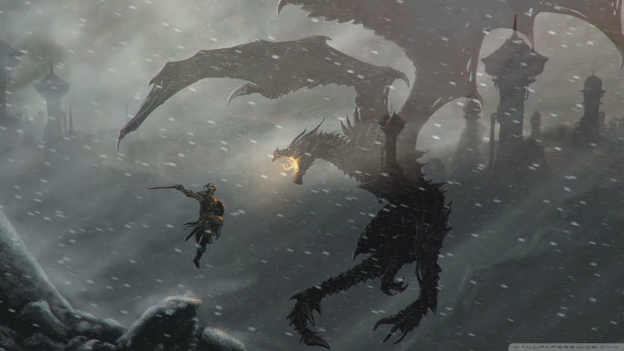 Skyrim Relaxing Music | 5 hour mix of Skyrim OST / songs with graphics