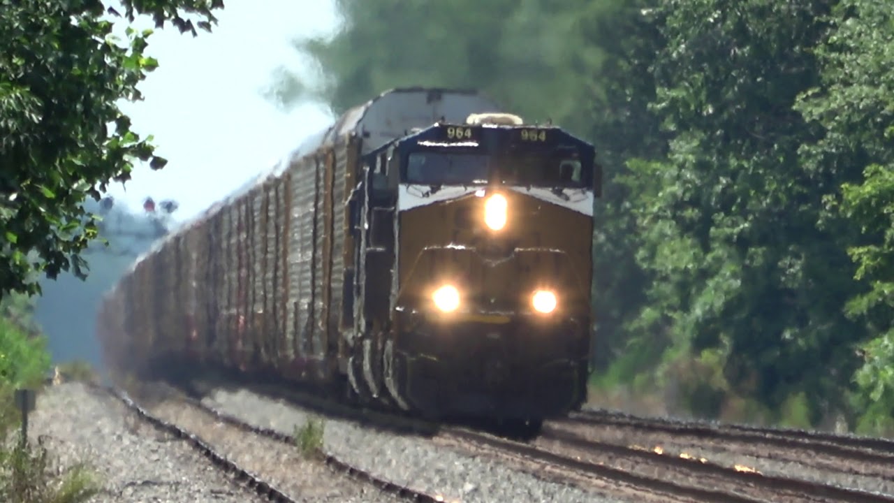 CSX Auto Rack Train Eastbound 4K