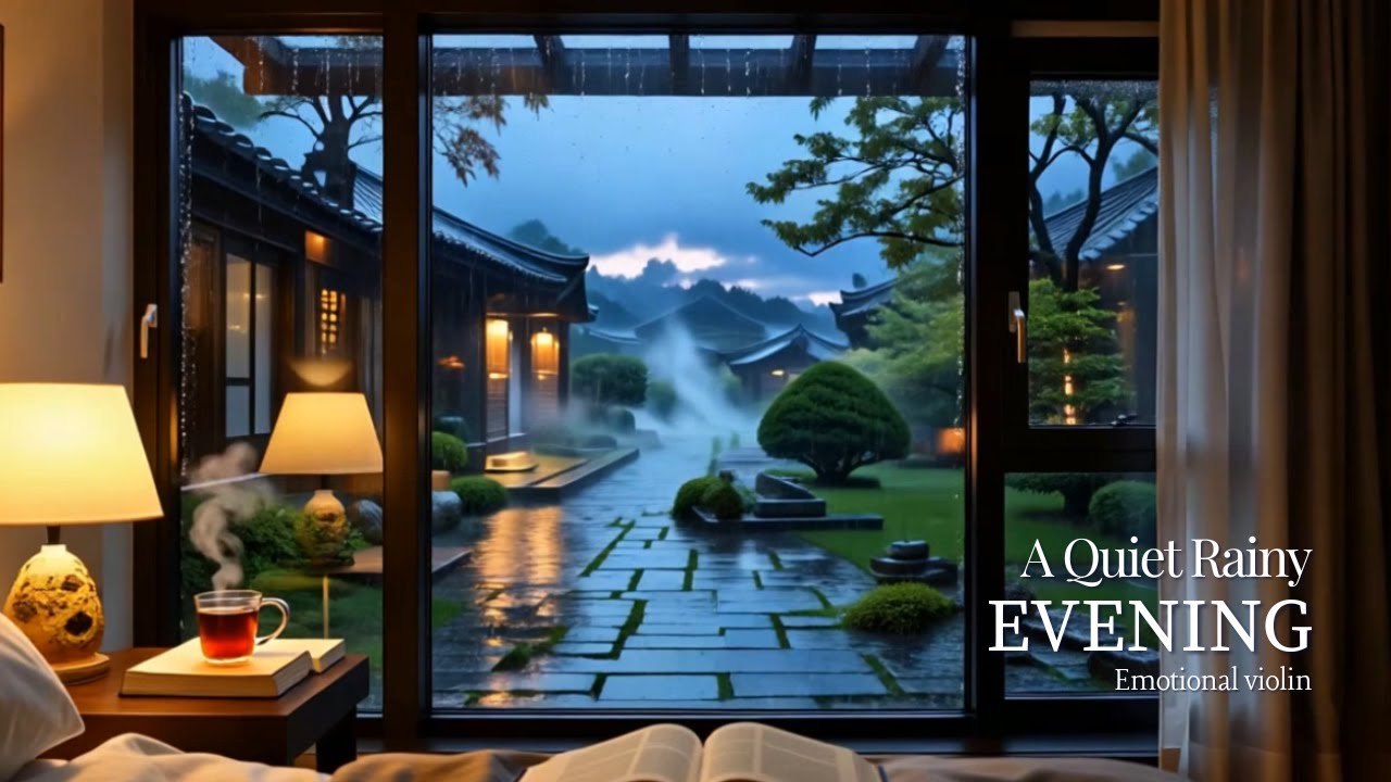 Emotional Violin Music in a Rainy Night Ambience | Deep Relaxation