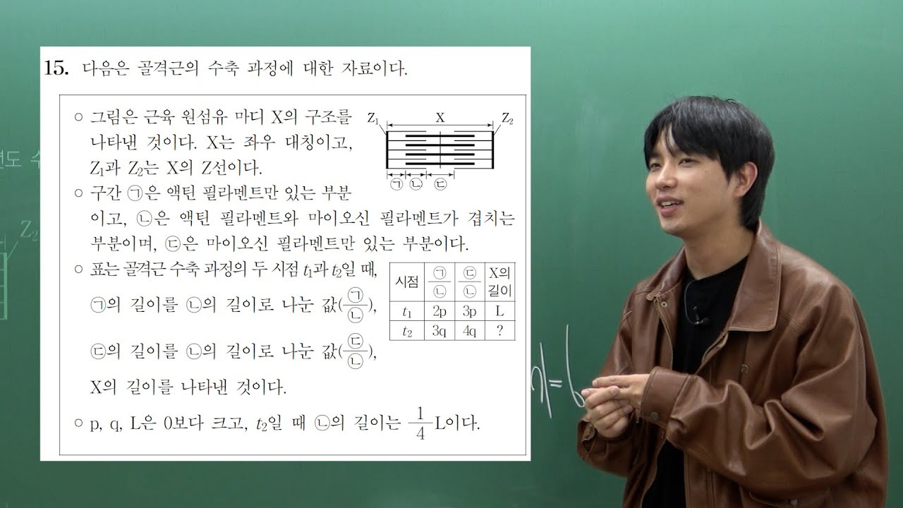 [정윤제T] 2026학년도 수능 생명과학1 15번(근수축) 해설 강의