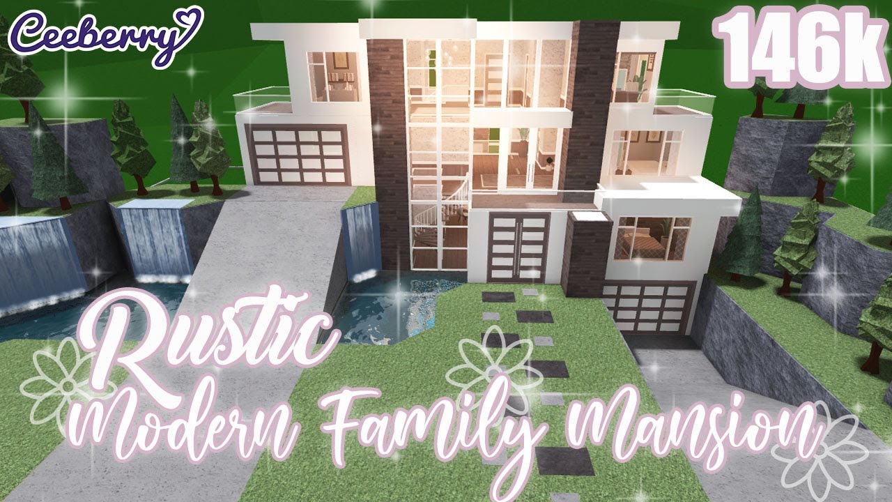 Bloxburg | Rustic Modern Mansion 146k no large plot | Speed Build