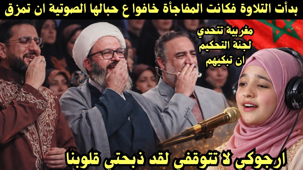 مغربية تحدت لجنة التحكيم ان تبكيهم بدأت التلاوة فهزمتهم دموعهم من نبرة صوتها 