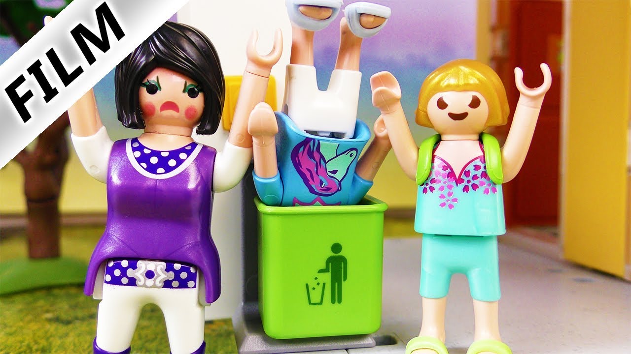 Playmobil Film Deutsch - HANNAH IN MÜLLTONNE GESTECKT! MOBBERIN + BÖSE MATHE-LEHRERIN Familie Vogel