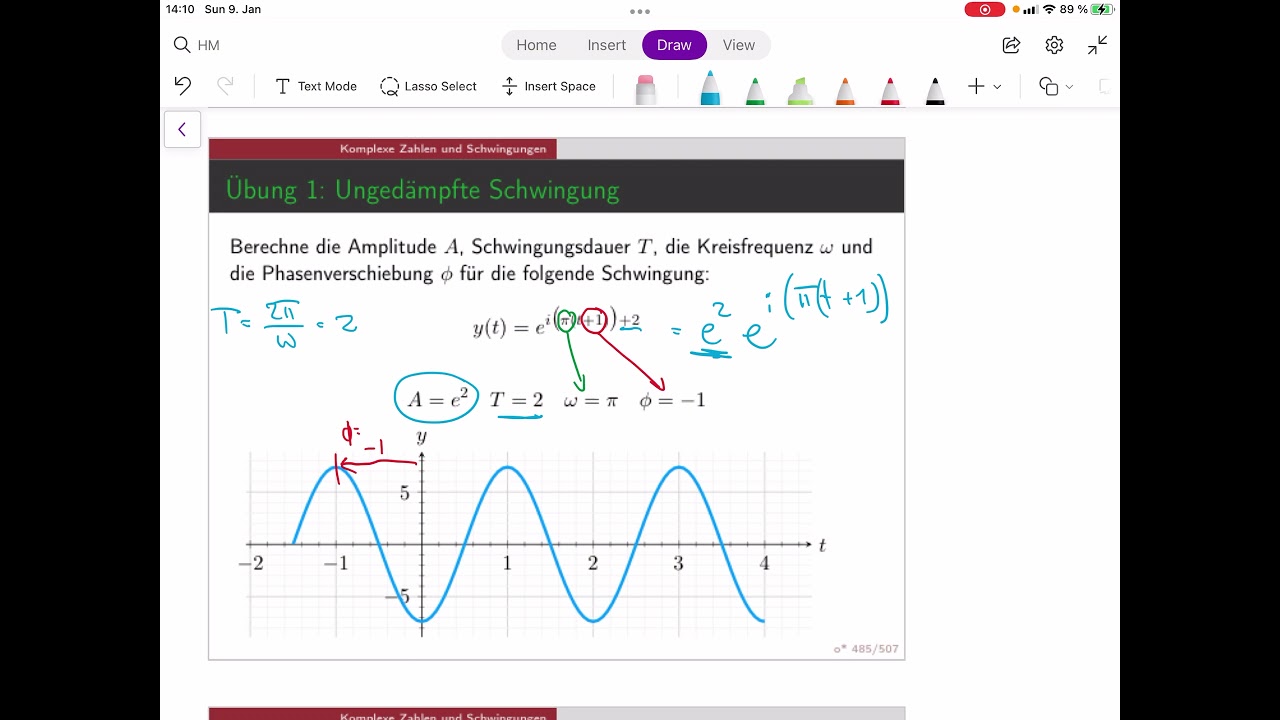 Mathematik 1 (lecture 30A) - komplexe Schwingungen