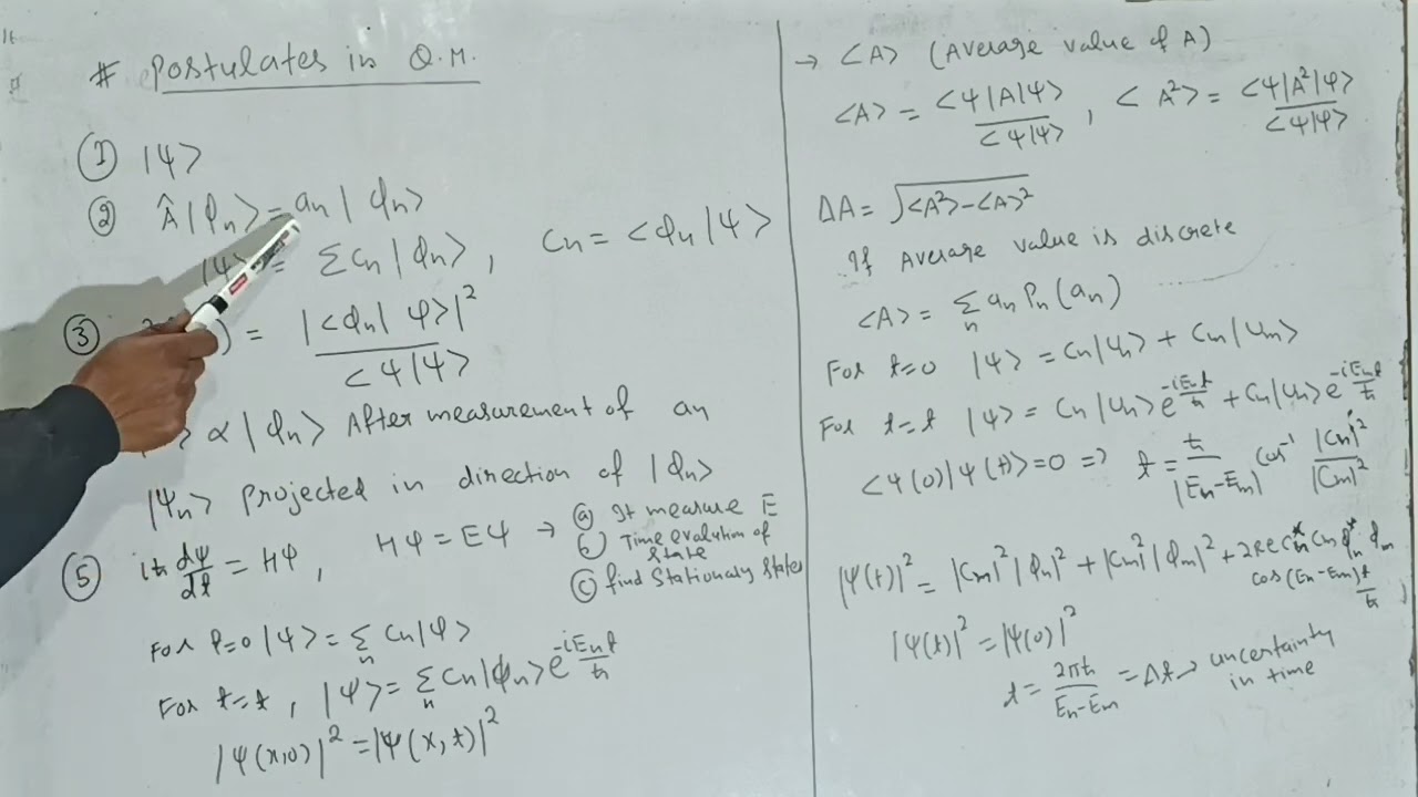 Postulates in quantum mechanics