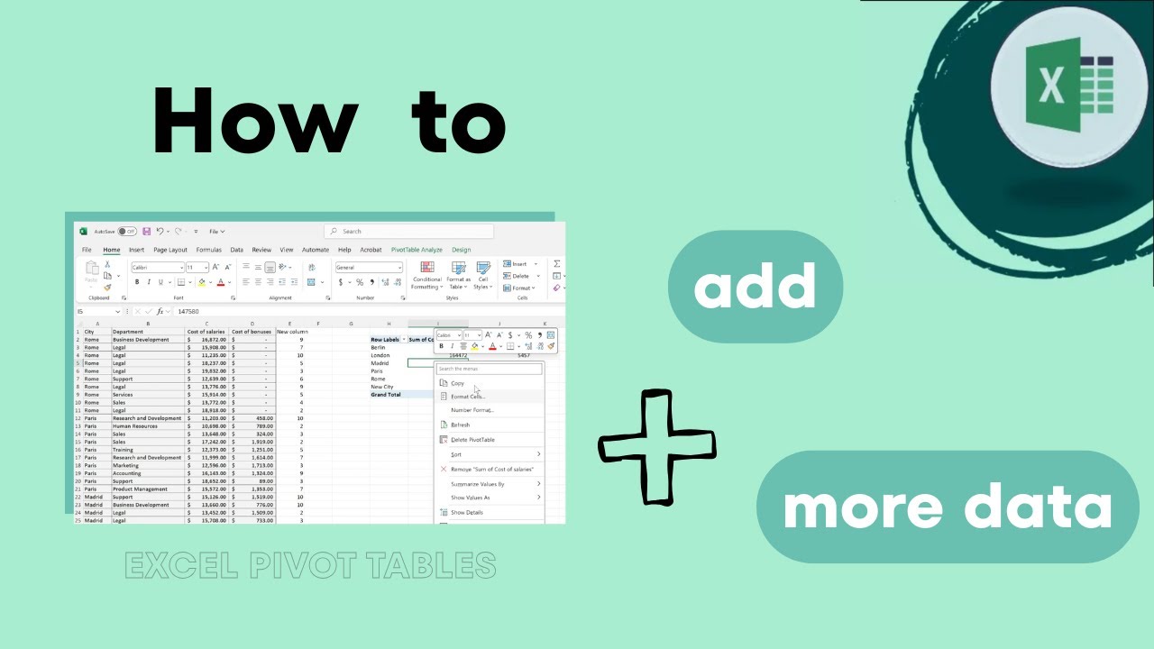 Excel Pivot Table: How to Add More Data
