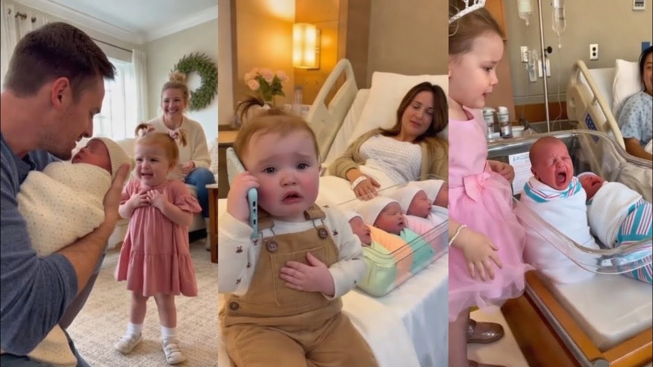 Toddler Sees 5 Newborns for the First Time 😱 | Adorable Jealous Meltdown in Hospital 🍼🤣