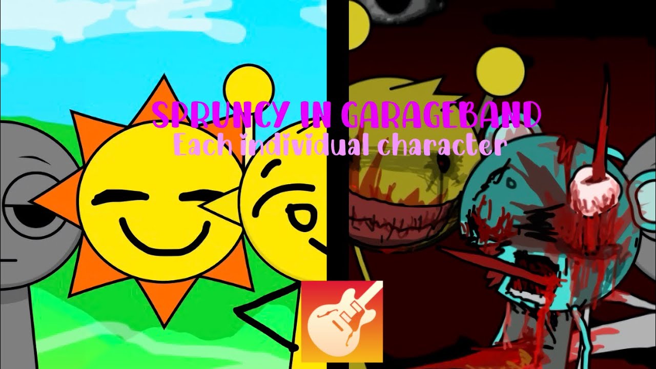Spruncy in GarageBand each individual character 
