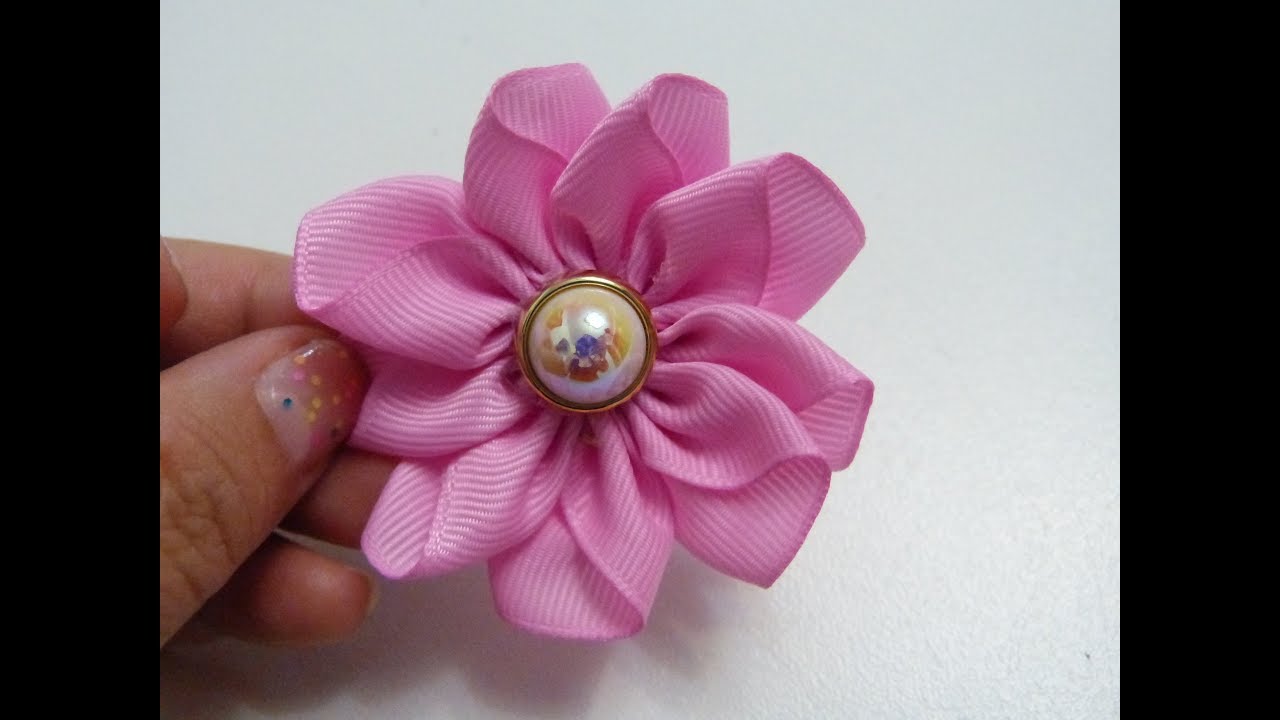 HERMOSAS FLORES PEQUEÑAS CON LISTON FAYA🎀❤️ FLOR SENCILLA FÁCIL,Amazin Flower Ribbon
