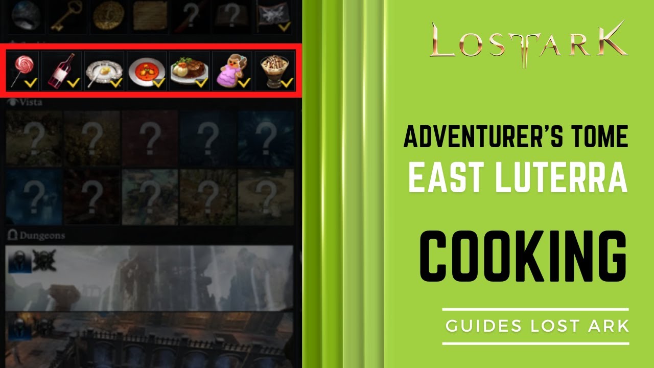 Lost Ark 2.0 Adventurer's Tome East Luterra: Cooking