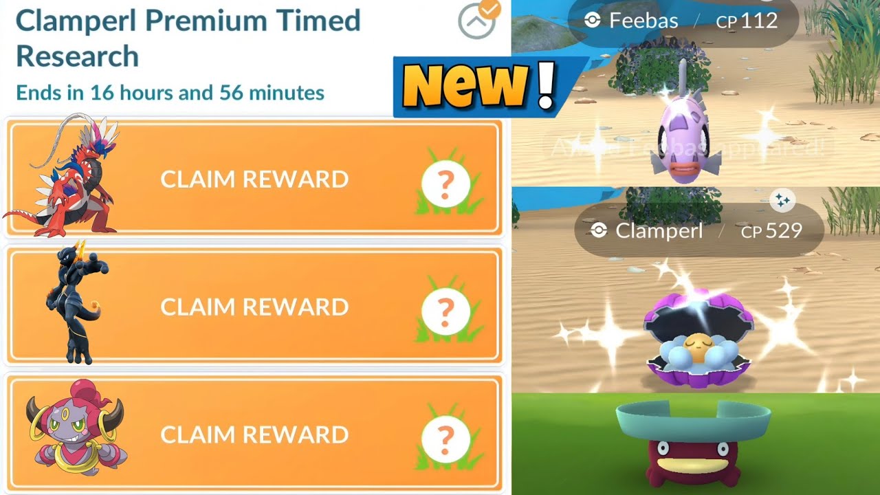 Speedrunnig✨️Clamperl Feebas & Lotad Water Research in Pokemon Go