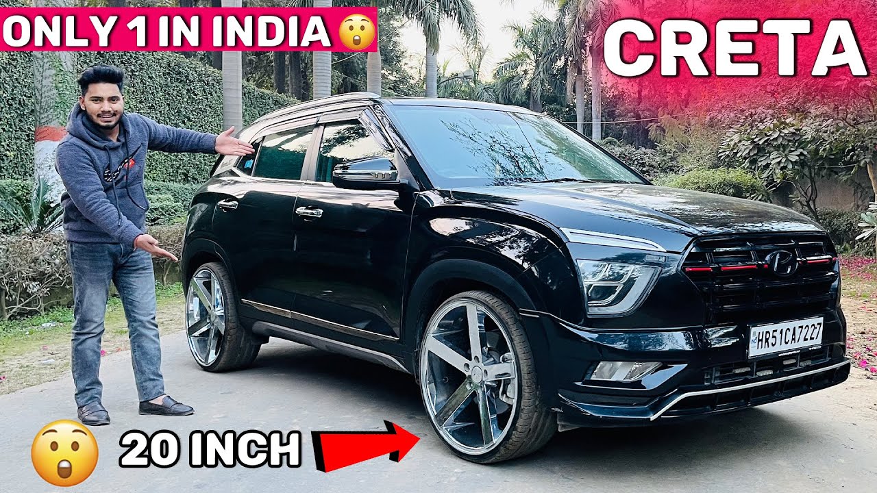 😱🔥Creta को बना दिया Black Beast 😱🔥Imported Bumpers 20inch Alloy Wheels 4 lakh की Modification
